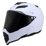 Woljay Dual Sport Off Road Motorcycle helmet Dirt Bike ATV D.O.T certified (L, White)