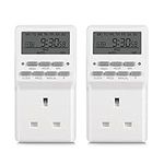 HBN 7 Day Digital Timer with Countdown Setting,Heavy Duty Electrical Socket Plug,20 ON/Off Weekly Settings for Lamp Light,24 Hours Programmable Outlet Timer for Christmas Light(13A,3120W)