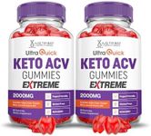 (2 Pack) Ultra Quick Keto ACV Gummies Extreme 2000MG Ultraquick Keto Gummies Apple Cider Vinegar Formulated with Pomegranate Beet Juice Powder B12 Vegan Non GMO 120 Gummys