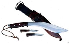 Genuine Gurkha Kukri - 11" Authentic AEOF Gurkha Afghan Issue Brown Sheath Khukuri- Handmade in Nepal by Gurkha Kukri House - Imported by R&T Trading Co.