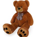 Monzana® XL 100cm Brown Teddy Bear | Soft Dense Fur Bow Paws | Christmas Birthday Easter Valentine's Girlfriend Boyfriend Kids Toy Gift | Plush Cuddly Teddies Big Large Giant 1m