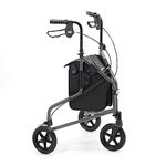 DAYS Tri Wheel 3-Wheel Folding Mobility Walker, Lightweight, Carry-on Bag and Lockable Brakes, Comfortable Mobility Aid for Elderly and Handicapped Users, Quartz