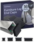 CasterMaster Square Furniture End Leg Caps 2" - 16-Pack, Flexible Plug for Chairs Tables & Outdoor Furniture | Floor Protector for Metal Tubing Prevents Scratches and Damage to Floor, Non-Slip (1.5")