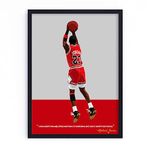 QUOTE - UNQUOTE ART Micheal Jordan Framed Poster - NBA - Basketball Poster - Basketball Merchandise - 13x17 inches - Black Frame