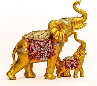 Dalax- Mama and Baby Elephant Collectible Statue, Lucky Figurines Perfect for Home Decor Office Xmas Decorations- by Crystal Collection