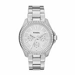 Fossil Watch for Women Cecile, Quartz Multifunction Movement, 40 mm Silver Stainless Steel Case with a Stainless Steel Strap, AM4481