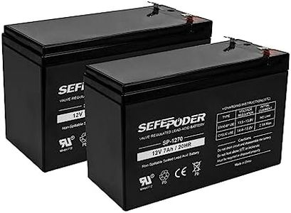 SEFEPODER 12 Volt 7ah Rechargeable Sealed Lead Acid Battery 2 Pack (F1 Terminals)