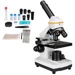 Svbony SV601 Compound Monocular Microscope, 80x-1600x Biological Microscopes with Mechanical Stage Dual LED Illumination, Optical Microscope for Kids Students Adults School Home Education