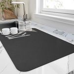 Evadely Dish Drying Mat Large – Water Absorbing Mat for Kitchen, Kitchen Drying Mat for Wet Utensils, Drying Mat for Kitchen Utensils (40 x 60 Cm)