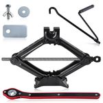 LEONTOOL Car Jack Kit Small Scissor Jack for Car 1.5 Ton (3,307 lbs) with Labor-Saving Jack Ratchet Wrench Crank Handle, Portable Car Lift Jack Scissor Lift Jack Car Tire Change Kit for Auto SUV MPV