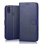 SHINESTAR Samsung Galaxy M11 Flip Back Cover | PU Leather Flip Cover Wallet Case with TPU Silicone Back Case Cover for Samsung Galaxy M11 - (Ultimate Blue)