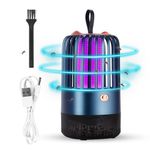 Electric Mosquito Killer, 360° Attract Bug Zapper 2 in 1 Rechargeable Mosquito Killer Lamp with Ultraviolet Lamp and Lighting Lamp， 365nm Uv Fly Catcher for Home Bedroom Outdoor Backyard Terrace