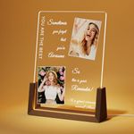 LUCKOR Personalized Photo Gifts for Girlfriend Wife Her, Customized Walnut LED Picture Frame for Best Women Friend Bestie, Custom Gifts for Christmas Valentines Day Anniversary Birthday