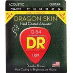 DR Strings DSA-2/12 DRAGON SKIN™ CLEAR Coated Acoustic Guitar Strings: Light 1254 (2Pack)