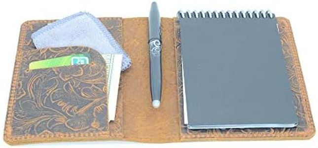 JJNUSA Compatible with Rocketbook Mini Cover Smart Business Handmade Distressed Genuine Leather Journal Notebook Cover for Card Holder Mini 3.5" x 5.5" Flower