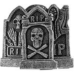 Prextex Halloween Sale Clearance - Graveyard Tombstone Decorations Set | Lightweight Headstones with RIP Signs for Haunted House, Party Decorations, and Garden Outdoor Halloween Decor (43cm, 4-Pack)