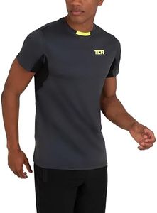 TCA Tee Shirt Sport Homme - T Shirt Sport Homme Atomic Quickdry avec Manches Courtes - Tshirt Sport Homme pour Running Fitness Musculation Crossfit - Gris Foncé, S Homme