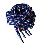 Navy Multi Colour Round Strong Heavy Duty Hard Wearing Durable 120cm/47" Long Boot Laces Shoelaces for work boots, Steel Toe Cap Boots, Walking Boots, Hiking Boots,