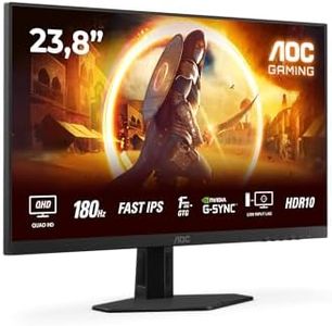 AOC Gaming Q24G2A - 24 Inch Quad HD Monitor, 180 Hz, 1 ms, G-Sync Comp., HDR10 (2560 x 1440, 2 x HDMI 2.0, 1 x DisplayPort 1.4) Black/Red