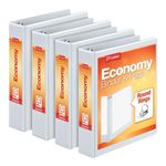 Cardinal Binders 3 Ring, Round Ring, 1.5 Inch, White, Holds 350 Sheets, 4 Pack