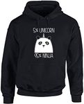 Hippowarehouse 5% Unicorn 95% Ninja - Panda Bear Pandicorn Unisex Hoodie Hooded top (Specific Size Guide in Description) Black