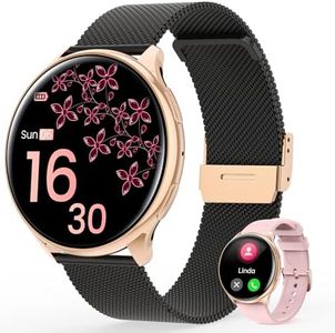 RifePhi 2024 Women's SmartWatch with Phone Function, Round 1.39 Inch Full Touch HD Screen Watch with SpO2/Menstrual Cycle/Sleep Monitor/IP68 Waterproof/Fitness Tracker Pedometer/for iOS & Android