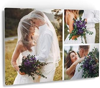 Smile Art Design Custom Metal Print with your Photos Personalized Photo 3 Images Collage Picture Custom Photo Prints Personalized Gifts for men Wedding Gift Bridal Decorations - 8x12 inches