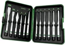 SENROG 12 Pieces Punch and Chisel Set, Alloy Steel 60Cr-v Made Punch Set, Mirror Surface and Chroming Gunsmith Punch Set, Including Flat Chisels, Taper Punch, Pin Punch Set, Center Punch, Cape Punch