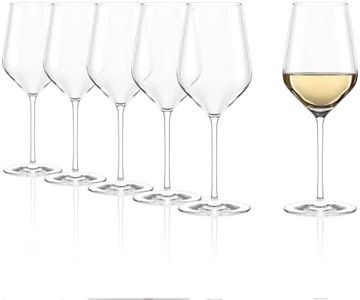 Stölzle Lausitz White Wine Glasses Set of 6 (STARlight). Dishwasher Safe, Lead-Free Crystal Luxury Wine Glasses (13.75fl oz). Shatter-Resistant Long Stem Wine Glasses - Genuine Stölzle Wine Glass Set