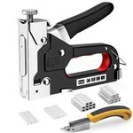 Serplex® 4 in 1 Staple Gun, Heavy Duty Staple Gun Kit with 4000 Staples (4 Types), Power Finish Staplers, Manual Brad Nailer Power Adjustment Furniture Stapler Gun for Wood, Carpentry, Decoration DIY