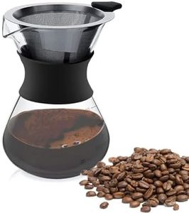 Pour Over Coffee Maker, cafetera de goteo manual con filtro de acero inoxidable reutilizable cafetera de goteo cafetera de goteo para acampar senderismo