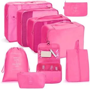 OSDUE Organizer Valigie, 9 Pcs Sistema di Cubo di Viaggio, Separatori Buste Viaggio Travel Organizer, Abbigliamento Intimo Calzature Organizzatori Sacchi Valigia di Stoccaggio Set