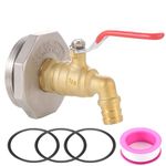 Ceaeso 2" Drum Faucet for 55 Gallon Drum,3/4 inch Brass Rain Barrel Spigot with EPDM Gasket