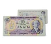 1971 Canada Ten Dollars Bill - Uncirculated Banknote - Authentic Canadian $10 'Random Serial Number'