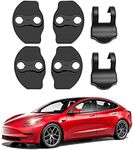 Tesla Model 3 Door Lock Cover Protector Model Y Accessories Latches Covers,ABS Door Stopper 6 Pcs(Matte Black)
