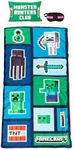 Minecraft Creeper 3 Piece Sleepover Set - Cozy & Warm Slumber Bag with Pillow & Eye Mask (Official Minecraft Product)