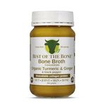 Best Bone Broth Premium Beef Bone Broth Concentrate Turmeric Flavour - 100% Sourced from Grass Fed, Pasture-Raised Cattle - Protein and Collagen - Soup, Stocks and Sauces - 375g (37 Servings)