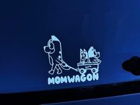 Momwagon Window Decal White, Car Vi