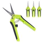 Hyindoor 3 Packs Pruning Shear Gardening Trimming Scissors Garden Scissors Hand Pruning Snips with Curved Stainless Steel Blades