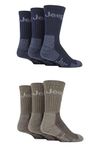 Jeep Mens Cotton Boot Socks - Luxury Terrain Calf Length Plain with Logo,Ribbed, Cushioned & Chunky for Walking, Hiking, Trekking & the Outdoors Size 6-11 6 Pair Multipack Navy/Sand