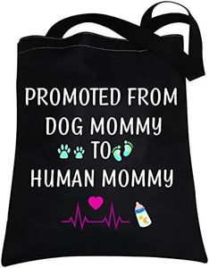 CMNIM New Mommy Gifts Dog Mommy to Human Mommy to be Gifts Future Mom Gifts New Mom Announcement Tote Bag Shopping Bagsv (New Mommy tote)