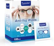 SEFLICA 100Pcs Anti-Fog Wipes for Glasses – Individually Wrapped, Pre-Moistened Lens & Screen Cleaner Wipes for Glasses, Laptops, Phones, Monitors, and Camera Lenses