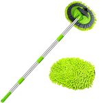 Willingheart 63" Car Wash Brush with Long Handle Microfiber Cleaning Mop Kit for SUV Truck RV 2 in 1 Windshield Cleaner Automotive Interior Exterior Detailing Duster Mitt Scrubber Scratch-Free Accessories