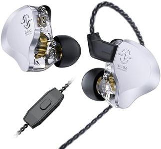 keephifi CCZ DC02 Auriculares In Ear Monitor con micrófono con Cable,DD IEM de Circuito magnético Dual,diafragma Compuesto de PU+Pet,Auriculares de Metal Brillante galvanizados para músicos,Gaming