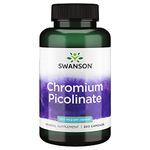 Swanson, Chromium Picolinate, 200mcg, Highly Dosed, 200 Capsules, Soy Free, Gluten Free, Non-GMO