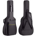 CAHAYA 40 41 Inch Acoustic Guitar Bag Waterproof Dual Adjustable Shoulder Strap Guitar Case Gig Bag - Black