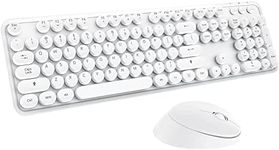 Annber Wireless Keyboard and Mouse Combo, Retro Typewriter Keyboard with Numeric Keypad and Optical Mice Set, 2.4GHz USB Keyboard for Mac, Windows 7/8/10/11, Laptop, Desktop