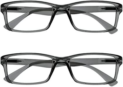 The Reading Glasses Company Grey Readers Value 2 Pack Designer Style Mens Womens RR92-7 +3.00