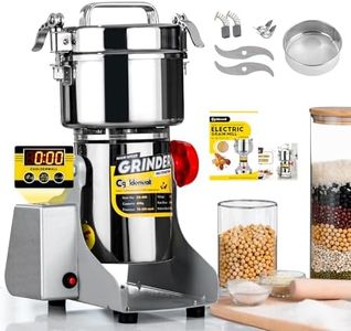 CGOLDENWALL LED Display Grain Grinder Mill 400g Electric High-speed Spice Grinder Mill 1800W Commercial Motor Powder Machine Dry Grinder for Cereals Grain Herb CE Approved (400g Swing Type)