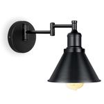 IC INSTANT COACH Industrial Wall Sconce Swing Arm Wall Lights, Black, Adjustable Wall Light, Wall Mounted Lamp Wall Sconce, 1 Light